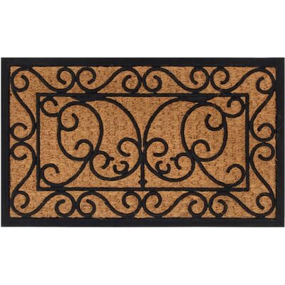 DÉCOSHOP26 Felpudo Rectangular 45 X 75 Cm Caucho Marrón Y Fibra De Coco Dec040652 DÉCOSHOP26 Felpudo Rectangular 45 X 75 Cm Caucho Marrón Y Fibra De Coco Dec040652