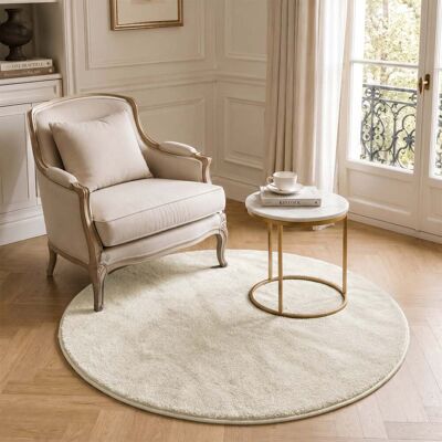 Vounot® Alfombra Moderna Para Salón Ф120cm, Beige Vounot® Alfombra Moderna Para Salón Ф120cm, Beige