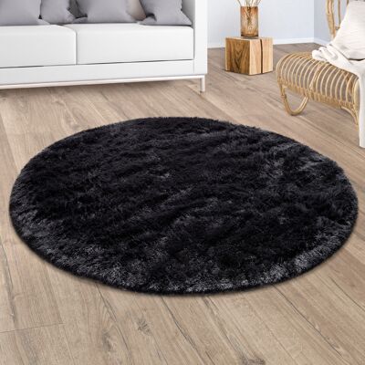 Paco Home - Alfombra Salón Pelo Largo Piel Sintética Shaggy Mullida Y Suave Negro Ø 160 Cm Redondo Paco Home - Alfombra Salón Pelo Largo Piel Sintética Shaggy Mullida Y Suave Negro Ø 160 Cm Redondo