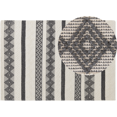 Alfombra de Lana Beige y Gris 160x230 Boho Alfombra de Lana Beige y Gris 160x230 Boho