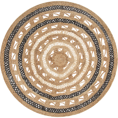 Alfombra redonda de yute Beliani 140 cm - Decoración rústica Alfombra redonda de yute Beliani 140 cm - Decoración rústica