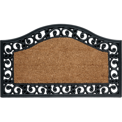 BELIANI Felpudo Moderno De Interior 45 X 75 Cm Reverso De Pvc Caucho Antideslizante Fibra De Coco Natural Y Negro Pulag BELIANI Felpudo Moderno De Interior 45 X 75 Cm Reverso De Pvc Caucho Antideslizante Fibra De Coco Natural Y Negro Pulag