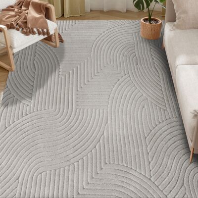 BEYAMIS Alfombra Geométrica Para Salón Pelo Largo 230 X 160 Cm Gris Suave Y Antideslizante Tamaño Grande BEYAMIS Alfombra Geométrica Para Salón Pelo Largo 230 X 160 Cm Gris Suave Y Antideslizante Tamaño Grande