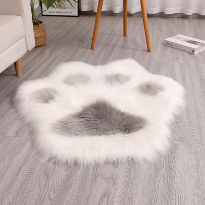 OEM Alfombra Con Estampado De Huellas De Gato, De Felpa Sintética, Lavable A Máquina, Ideal Para Salón, Sofá Y Dormitorio, 45 X 45 Cm (blanca + Gris). OEM Alfombra Con Estampado De Huellas De Gato, De Felpa Sintética, Lavable A Máquina, Ideal Para Salón, Sofá Y Dormitorio, 45 X 45 Cm (blanca + Gris).