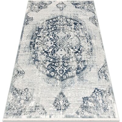Alfombra moderna RugsX DISTIN 0820A azul marino / azul / blanca - Ornamento, vintage, flecos Alfombra moderna RugsX DISTIN 0820A azul marino / azul / blanca - Ornamento, vintage, flecos