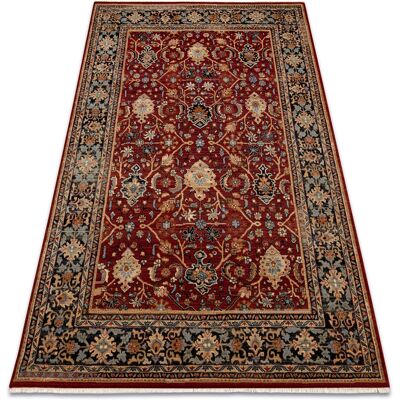 Alfombra de lana KESHAN Beige / Granate / Azul marino - Alfombra Alfombra de lana KESHAN Beige / Granate / Azul marino - Alfombra