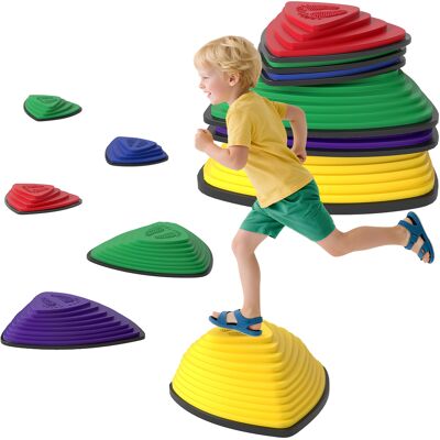 JHY DESIGN Juego De 6 Losas Antideslizantes Para Caminos, Aptas Para Uso Interior Y Exterior, Apilables, Colores Surtidos. JHY DESIGN Juego De 6 Losas Antideslizantes Para Caminos, Aptas Para Uso Interior Y Exterior, Apilables, Colores Surtidos.