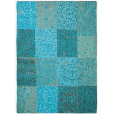 LOUIS DE POORTERE Multi Diseño - Alfombra Vintage Patchwork - Hecha En Bélgica - Acabado A Mano - Antideslizante Natural - 100% Algodón - Azur - 230 X 330 Cm LOUIS DE POORTERE Multi Diseño - Alfombra Vintage Patchwork - Hecha En Bélgica - Acabado A Mano - Antideslizante Natural - 100% Algodón - Azur - 230 X 330 Cm