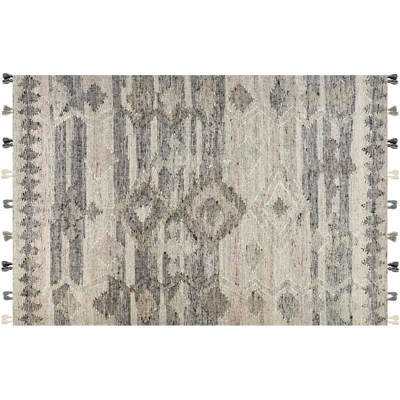 Alfombra Kilim de Lana y Algodón Gris Beliani - 200x300cm - Patrón Boho Alfombra Kilim de Lana y Algodón Gris Beliani - 200x300cm - Patrón Boho