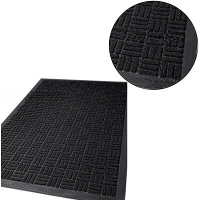 OEM Felpudo Doméstico A Rayas Fabricado En Fibra De Polipropileno, Color Negro. OEM Felpudo Doméstico A Rayas Fabricado En Fibra De Polipropileno, Color Negro.
