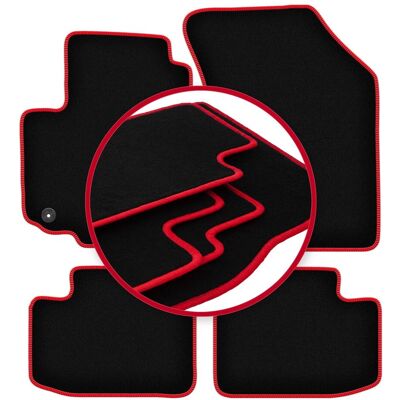 OEM Alfombrillas De Terciopelo Con Borde Rojo Para: Fiat Sedici Hatchback (2006-2014) OEM Alfombrillas De Terciopelo Con Borde Rojo Para: Fiat Sedici Hatchback (2006-2014)