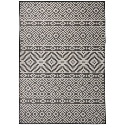 vidaXL Rayas Negras 140x200 cm Alfombra Exterior - Alfombra de exterior vidaXL Rayas Negras 140x200 cm Alfombra Exterior - Alfombra de exterior