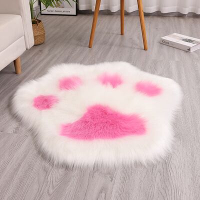 OEM Alfombra Con Estampado De Huellas De Gato, De Felpa Sintética, Lavable A Máquina, Ideal Para Salón, Sofá Y Dormitorio, 4545 Cm (blanco + Rojo Rosa). OEM Alfombra Con Estampado De Huellas De Gato, De Felpa Sintética, Lavable A Máquina, Ideal Para Salón, Sofá Y Dormitorio, 4545 Cm (blanco + Rojo Rosa).