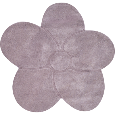 BELIANI Alfombra De Lana Decorativa Con Forma De Flor 140 X 140 Cm Violeta Kokkini BELIANI Alfombra De Lana Decorativa Con Forma De Flor 140 X 140 Cm Violeta Kokkini