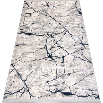 Rugsx - Alfombra Moderna Rebec Franjas 51184a Mármol - Dos Niveles De Vellón Crema / Azul Oscuro Beige 80x150 Cm Rugsx - Alfombra Moderna Rebec Franjas 51184a Mármol - Dos Niveles De Vellón Crema / Azul Oscuro Beige 80x150 Cm