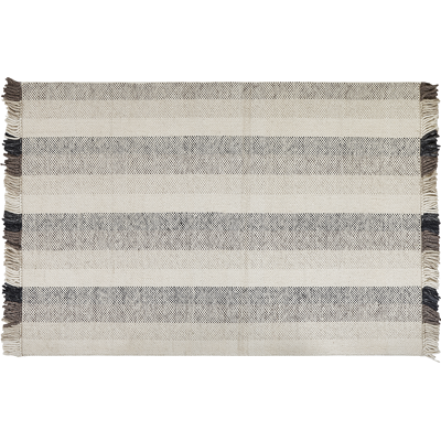 Alfombra de Lana Off-White Beliani - Rectangular 160x230cm - Diseño Moderno Alfombra de Lana Off-White Beliani - Rectangular 160x230cm - Diseño Moderno