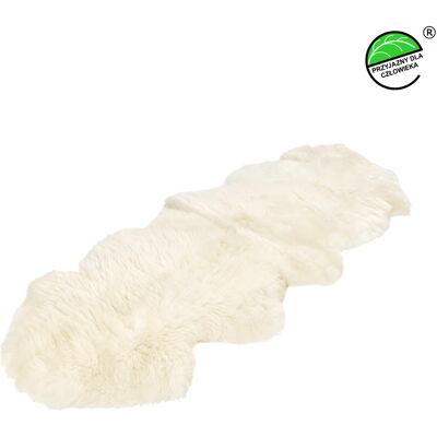 OEM Alfombra Blanca Natural Hecha De 2 Pieles De Oveja, Tamaño 180x50cm OEM Alfombra Blanca Natural Hecha De 2 Pieles De Oveja, Tamaño 180x50cm