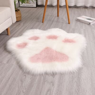 OEM Alfombra Con Estampado De Huellas De Gato, De Felpa Sintética, Lavable A Máquina, Ideal Para Salón, Sofá Y Dormitorio, 45 X 45 Cm (blanca + Rosa). OEM Alfombra Con Estampado De Huellas De Gato, De Felpa Sintética, Lavable A Máquina, Ideal Para Salón, Sofá Y Dormitorio, 45 X 45 Cm (blanca + Rosa).