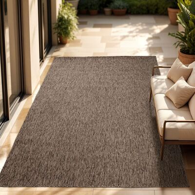 Paco Home - Alfombra Exterior Interior Balcón Terraza Alfombra Cocina Monocolor Jaspeado 160x220 Cm, Taupe Paco Home - Alfombra Exterior Interior Balcón Terraza Alfombra Cocina Monocolor Jaspeado 160x220 Cm, Taupe