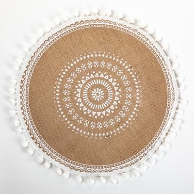 OEM Juego De Cinco Manteles Individuales De Yute Tejido Con Borlas, Decoración De Mesa Ecológica, Manteles Individuales Retro Aislantes Térmicos, 38 Cm X 38 Cm OEM Juego De Cinco Manteles Individuales De Yute Tejido Con Borlas, Decoración De Mesa Ecológica, Manteles Individuales Retro Aislantes Térmicos, 38 Cm X 38 Cm