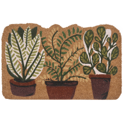 Beliani Felpudo Natural de Coco Antideslizante 40 x 60 cm - Felpudo Beliani Felpudo Natural de Coco Antideslizante 40 x 60 cm - Felpudo