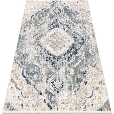 Alfombra moderna RugsX Distin 0816A azul / verde claro / blanco - Vintage, flecos Alfombra moderna RugsX Distin 0816A azul / verde claro / blanco - Vintage, flecos