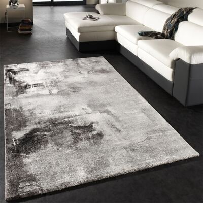 Paco Home - Alfombra Moderna Diseño Estética Lienzo Moteada Sombreada Gris Negro Blanco 160x230 Cm Paco Home - Alfombra Moderna Diseño Estética Lienzo Moteada Sombreada Gris Negro Blanco 160x230 Cm