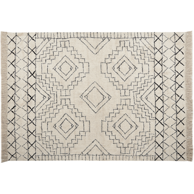 Alfombra de algodón Beliani - Patrón azteca 160x230cm - Vintage moderno Alfombra de algodón Beliani - Patrón azteca 160x230cm - Vintage moderno