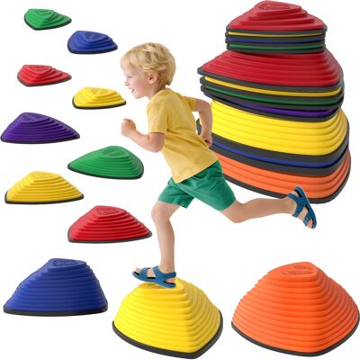 JHY DESIGN Juego De 11 Losas Antideslizantes Para Caminos, Aptas Para Uso Interior Y Exterior, Apilables, Colores Surtidos. JHY DESIGN Juego De 11 Losas Antideslizantes Para Caminos, Aptas Para Uso Interior Y Exterior, Apilables, Colores Surtidos.