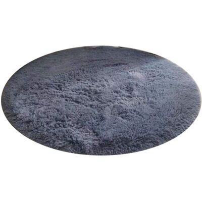 OEM Alfombra Redonda De Fibra De Poliéster Estilo Nórdico, Larga, Suave Y Peluda Para El Hogar Y El Dormitorio, Color Gris-crezuo.-crezuo OEM Alfombra Redonda De Fibra De Poliéster Estilo Nórdico, Larga, Suave Y Peluda Para El Hogar Y El Dormitorio, Color Gris-crezuo.-crezuo