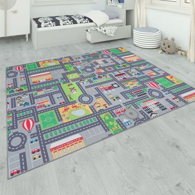 Paco Home Alfombra Habitación Infantil Gris Juegos Diseño Calles Niñas Niños 160x220 Cm, Gris 3 Paco Home Alfombra Habitación Infantil Gris Juegos Diseño Calles Niñas Niños 160x220 Cm, Gris 3