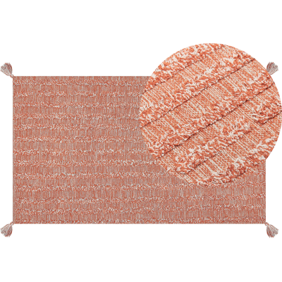 Alfombra de algodón naranja rectangular a mano de 80x150cm - Decoración del hogar Alfombra de algodón naranja rectangular a mano de 80x150cm - Decoración del hogar