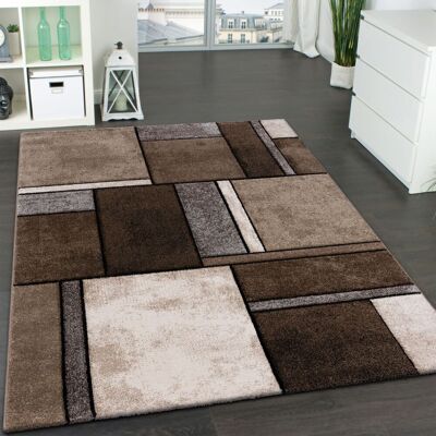Paco Home Alfombra De Diseño De Cuadros Moderna Moteada Llamativa En Beige Marrón Gris 80x150 Cm Paco Home Alfombra De Diseño De Cuadros Moderna Moteada Llamativa En Beige Marrón Gris 80x150 Cm