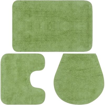 HELLOSHOP26 Juego Alfombra De Baño 3 Piezas Tela Verde 020005753 HELLOSHOP26 Juego Alfombra De Baño 3 Piezas Tela Verde 020005753