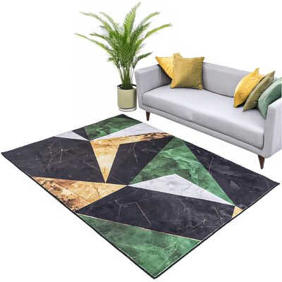 OEM Alfombra Moderna Novo Strado Para Salón, Estampado Mármol, Terciopelo, Mármol Verde, 200x200 OEM Alfombra Moderna Novo Strado Para Salón, Estampado Mármol, Terciopelo, Mármol Verde, 200x200