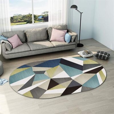 Jssevn - Alfombra Redonda Grande, Moderna, Geométrica, Para Mesita De Noche, Sala De Estar, Dormitorio, Irregular, Ovalada, Lavable, Decoración Del Hogar, 50 X 80 Cm Jssevn - Alfombra Redonda Grande, Moderna, Geométrica, Para Mesita De Noche, Sala De Estar, Dormitorio, Irregular, Ovalada, Lavable, Decoración Del Hogar, 50 X 80 Cm
