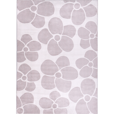 BELIANI Alfombra De Tela 160 X 230 Cm Motivo Floral Sala De Estar Dormitorio Base Antideslizante Apta Para Calefacción Por Suelo Radiante Beige Akyaka BELIANI Alfombra De Tela 160 X 230 Cm Motivo Floral Sala De Estar Dormitorio Base Antideslizante Apta Para Calefacción Por Suelo Radiante Beige Akyaka
