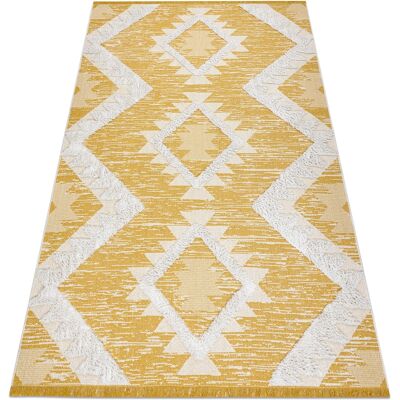 Rugsx - Alfombra Eco Sisal Boho Moroc Diamantes 22312 Franjas - Dos Niveles De Vellón Amarillo / Crema, Alfombra Reciclada Yellow 136x190 Cm Rugsx - Alfombra Eco Sisal Boho Moroc Diamantes 22312 Franjas - Dos Niveles De Vellón Amarillo / Crema, Alfombra Reciclada Yellow 136x190 Cm