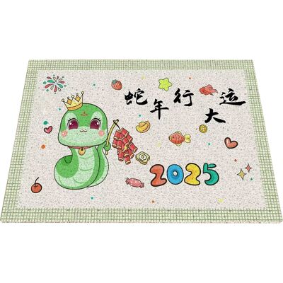 OEM El Felpudo Paqueton Para El Año De La Serpiente 2025, De Fibra Resistente A Las Manchas Y A La Abrasión, De 40x60 Cm Para La Limpieza De Los Pies, Se Entrega Desplegado. OEM El Felpudo Paqueton Para El Año De La Serpiente 2025, De Fibra Resistente A Las Manchas Y A La Abrasión, De 40x60 Cm Para La Limpieza De Los Pies, Se Entrega Desplegado.