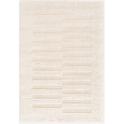 SWEEEK Alfombra Interior Con Diseño En Relieve Crema SWEEEK Alfombra Interior Con Diseño En Relieve Crema