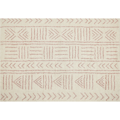Beliani Alfombra de Algodón Beige Rosa 160 x 230 cm - Alfombra Beliani Alfombra de Algodón Beige Rosa 160 x 230 cm - Alfombra