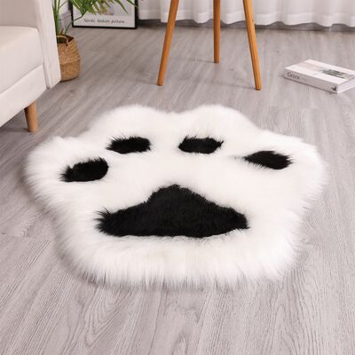 OEM Alfombra Con Estampado De Huellas De Gato, De Felpa Sintética, Lavable A Máquina, Ideal Para Salón, Sofá Y Dormitorio, 45 X 45 Cm (blanca + Negra). OEM Alfombra Con Estampado De Huellas De Gato, De Felpa Sintética, Lavable A Máquina, Ideal Para Salón, Sofá Y Dormitorio, 45 X 45 Cm (blanca + Negra).