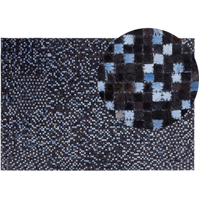 Alfombra de piel de vaca marrón y azul 140x200cm Beliani Alfombra de piel de vaca marrón y azul 140x200cm Beliani