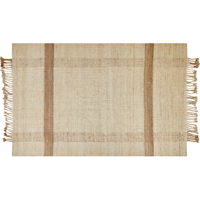 Alfombra de Yute Beliani - Natural, Patrón Geométrico, Borlas - Alfombra Alfombra de Yute Beliani - Natural, Patrón Geométrico, Borlas - Alfombra