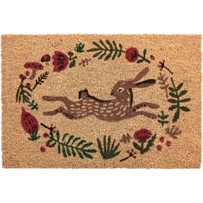 BELIANI Felpudo De Fibra De Coco Antideslizante 40 X 60 Cm Con Base De Pvc Motivo Animal Ciervo Natural Angono BELIANI Felpudo De Fibra De Coco Antideslizante 40 X 60 Cm Con Base De Pvc Motivo Animal Ciervo Natural Angono