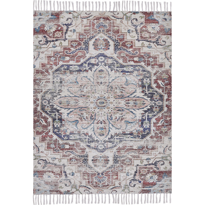 Alfombra Multicolor de Poliéster Algodón 140x200cm - Estilo Oriental Vintage Alfombra Multicolor de Poliéster Algodón 140x200cm - Estilo Oriental Vintage