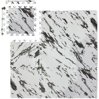 RELAXDAYS Suelo Goma Estilo Mármol, Alfombra Puzle 27 Piezas, Fitness Y Máquinas Gimnasio, Sin Bpa, 2,55 M², Blanco RELAXDAYS Suelo Goma Estilo Mármol, Alfombra Puzle 27 Piezas, Fitness Y Máquinas Gimnasio, Sin Bpa, 2,55 M², Blanco
