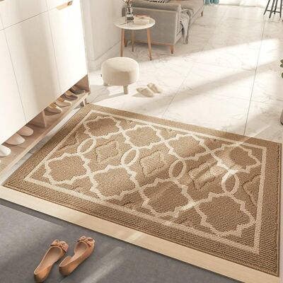 DPZO Felpudo De Interior, Moderno, Absorbente, Lavable A Máquina, Antideslizante, Para Pasillo/puerta Trasera (60 X 90 Cm, Beige) DPZO Felpudo De Interior, Moderno, Absorbente, Lavable A Máquina, Antideslizante, Para Pasillo/puerta Trasera (60 X 90 Cm, Beige)