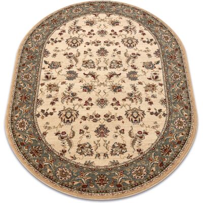 Rugsx - Alfombra de lana polonia oval madras flores jazmín 2 verde 200x300 cm - Alfombra Rugsx - Alfombra de lana polonia oval madras flores jazmín 2 verde 200x300 cm - Alfombra