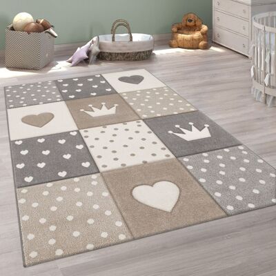 Paco Home - Alfombra Infantil Alfombra Habitacion Niño Color Pastel 3d Lunares Corazón Beige 120x170 Cm Paco Home - Alfombra Infantil Alfombra Habitacion Niño Color Pastel 3d Lunares Corazón Beige 120x170 Cm